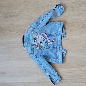 Unicorn Embroidered Denim Jacket